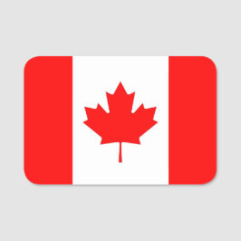 カナダ国旗が付いた愛国的な名前タグ 名札