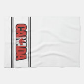 カナダ国旗とメイプルリーフのタイポグラフィック文字 キッチンタオル (横)