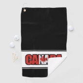 カナダ国旗とメイプルリーフのタイポグラフィック文字 ゴルフタオル (インサイチュ)