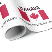 カナダ国旗とモットー ラッピングペーパー (ロールコーナー)