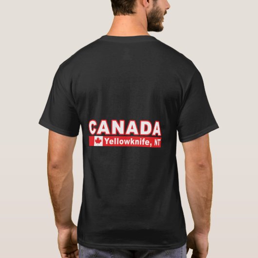 カナダ国旗と北西部のテリトリー市 Tシャツ (裏面)