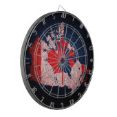 カナダ国旗と地図 ダーツボード (正面左)