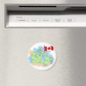 カナダ国旗と地図 マグネット (インサイチュ (食洗機))