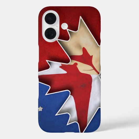 カナダ国旗と米国スターズデザイン Case-Mate iPhoneケース (裏面)