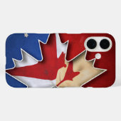 カナダ国旗と米国スターズデザイン Case-Mate iPhoneケース (裏面 (横))
