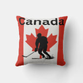 カナダ国旗にアイスホッケープレーヤー クッション (裏面)
