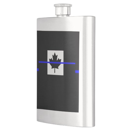 カナダ国旗に薄い青い線のアクセント フラスク (左)