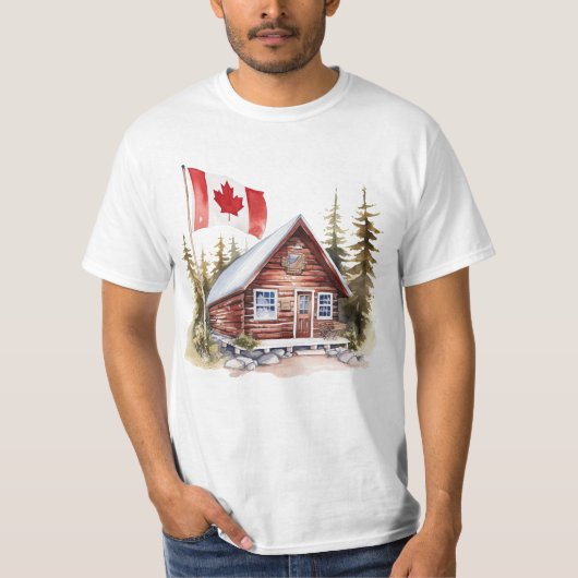 カナダ国旗のあるホーム Tシャツ (正面)