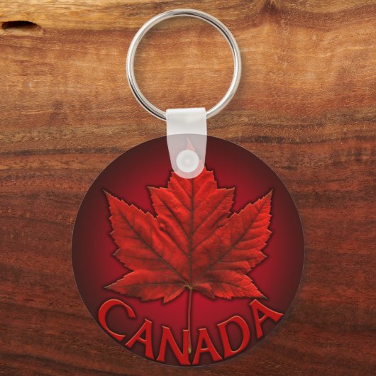 カナダ国旗のお土産キーチェーン&カナダのギフト キーホルダー (正面)