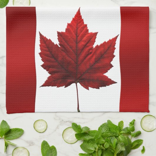 カナダ国旗のお土産タオルCanadaお茶タオルDecor キッチンタオル (折り畳み)