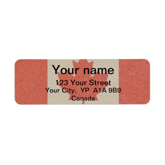 カナダ国旗のアドレスユニークおもしろいカナダ出荷 ラベル (正面)