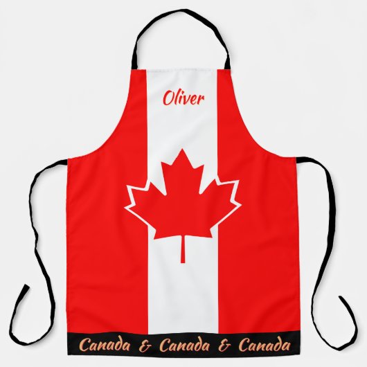 カナダ国旗のエプロン、カナダシェフキッチン エプロン (正面)