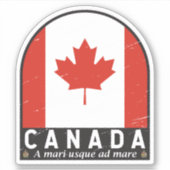 カナダ国旗のエンブレム動揺してヴィンテージ シール (正面)