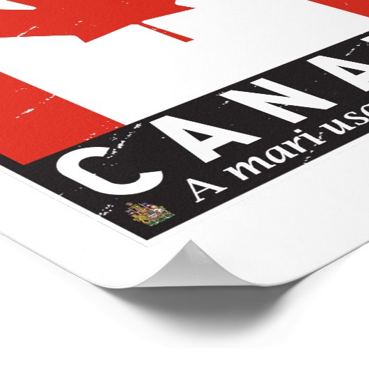 カナダ国旗のエンブレム動揺してヴィンテージ ポスター (角)