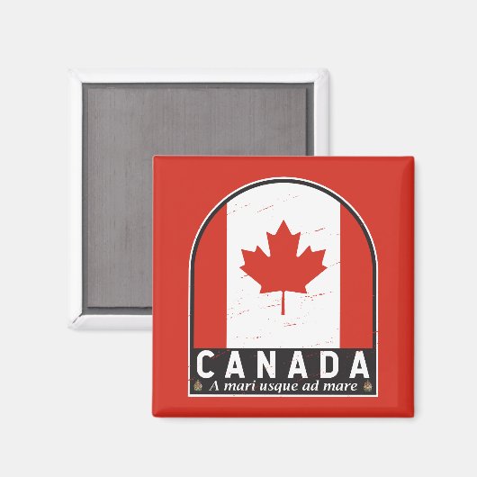 カナダ国旗のエンブレム動揺してヴィンテージ マグネット (正面/裏面)