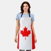 カナダ国旗のオールオーバープリントエプロン エプロン (着用した状態)