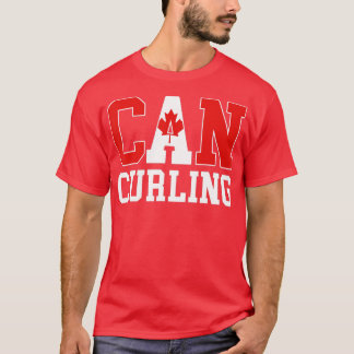 カナダ国旗のカーラー – カナダCANカーリング Tシャツ