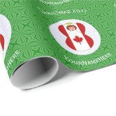 カナダ国旗のクリスマスエンジェルパーソナライズされた ラッピングペーパー (ロールコーナー)