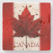 カナダ国旗のコースターパーソナライズされたカナダのコースター ストーンコースター (正面)