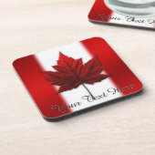 カナダ国旗のコースターパーソナライズされたカナダコースター コースター (左側)