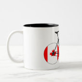 カナダ国旗のサイクリング ツートーンマグカップ (左)