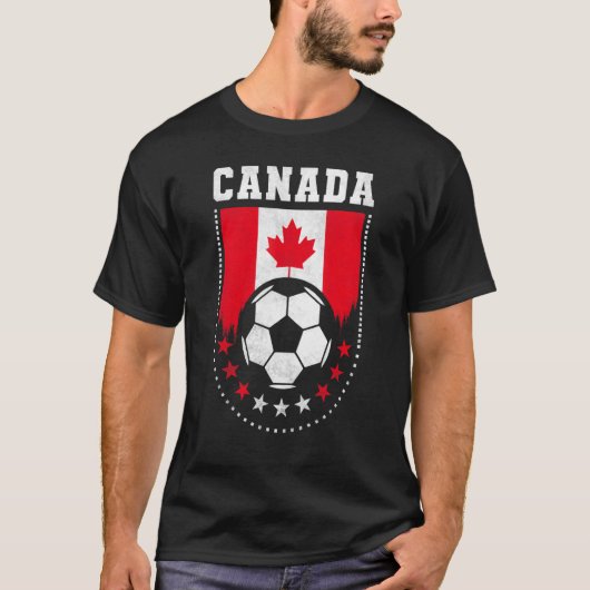 カナダ国旗のサッカーファン Tシャツ (正面)