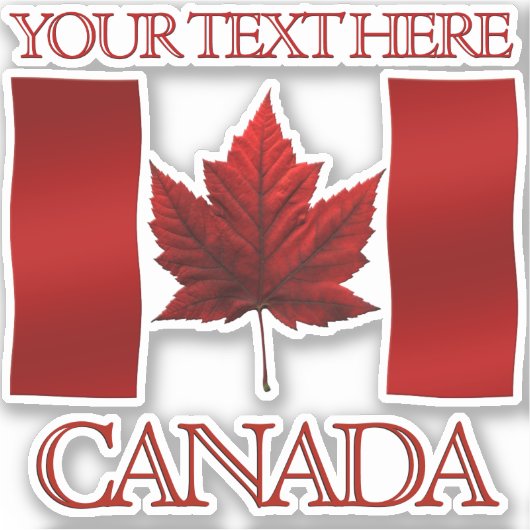 カナダ国旗のシールカスタムスデカールシール シール (正面)