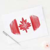 カナダ国旗のシール 楕円形シール (封筒)