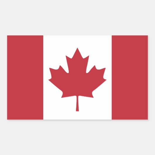 カナダ国旗のシール 長方形シール (正面)