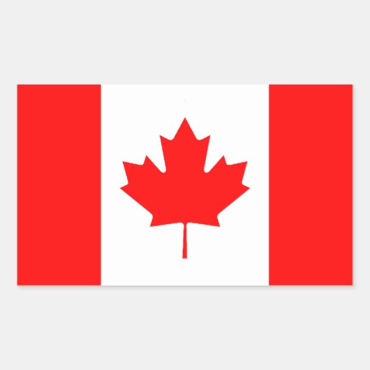 カナダ国旗のシール 長方形シール (正面)