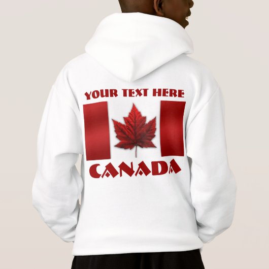 カナダ国旗のジャケットパーソナライズされたお土産フード付 (裏面)