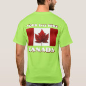 カナダ国旗のジャケットパーソナライズされたカナダフード付 Tシャツ (裏面)