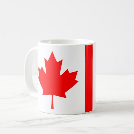 カナダ国旗のセラミックマグカップ コーヒーマグカップ (正面左)