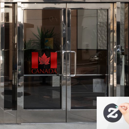 カナダ国旗のデカールパーソナライズされたカナダのウィンドウデカール ウィンドウサイン (オフィスドア)