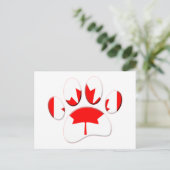 カナダ国旗のドッグポープリント ポストカード (スタンド正面)