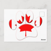 カナダ国旗のドッグポープリント ポストカード (裏面)