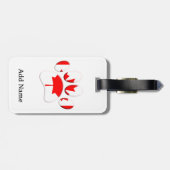 カナダ国旗のドッグポープリント ラゲッジタグ (裏面横)