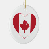 カナダ国旗のハートオーナメント セラミックオーナメント (右)