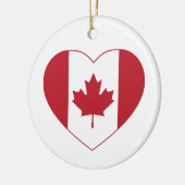 カナダ国旗のハートオーナメント セラミックオーナメント (左)