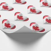 カナダ国旗のハート切り出しラッピング紙 ラッピングペーパー (角)