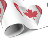 カナダ国旗のハート切り出しラッピング紙 ラッピングペーパー (ロールコーナー)