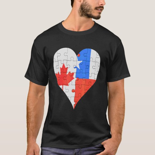 カナダ国旗のハート Tシャツ (正面)