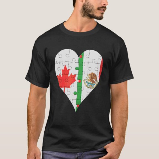 カナダ国旗のハート Tシャツ (正面)