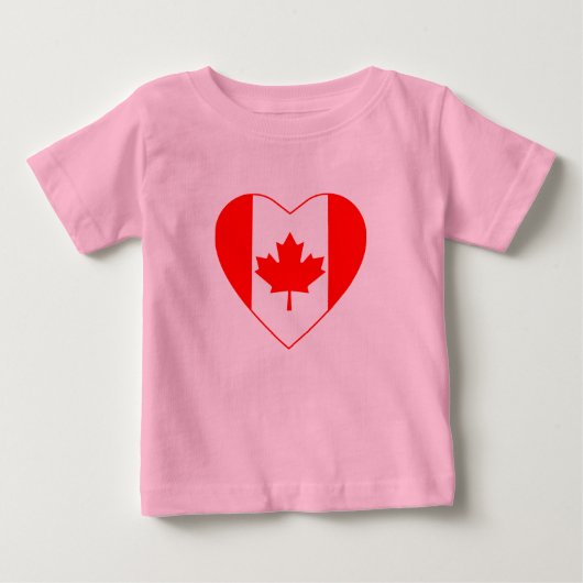 カナダ国旗のハートTシャツ ベビーTシャツ (正面)