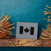 カナダ国旗のブラックスタイル フォトプラーク (側面)