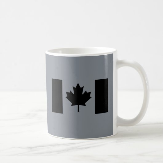 カナダ国旗のブラックデザイン コーヒーマグカップ (右)