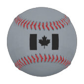カナダ国旗のブラックデザイン 野球ボール (裏面)