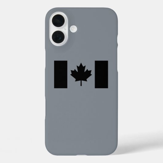 カナダ国旗のブラックデザイン Case-Mate iPhoneケース (裏面)