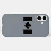 カナダ国旗のブラックデザイン Case-Mate iPhoneケース (裏面 (横))