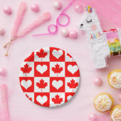 カナダ国旗のプレート、誕生日、カナダパーティー ペーパープレート (パーティー)